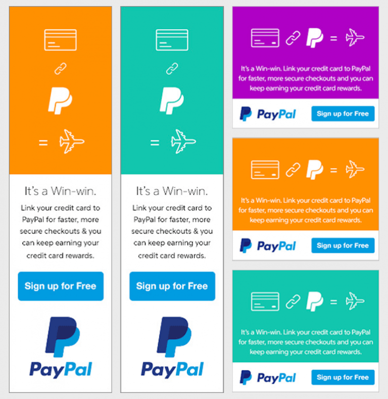 Các mẫu banner quảng cáo của PayPal (Nguồn: Internet)