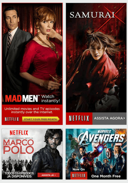 Những mẫu banner quảng cáo phim của Netflix (Nguồn: Internet)