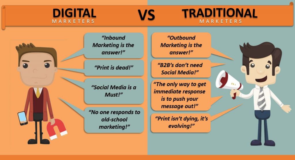 Sự khác biệt giữa digital marketing và marketing truyền thống là gì? (Nguồn: Vunela.com)