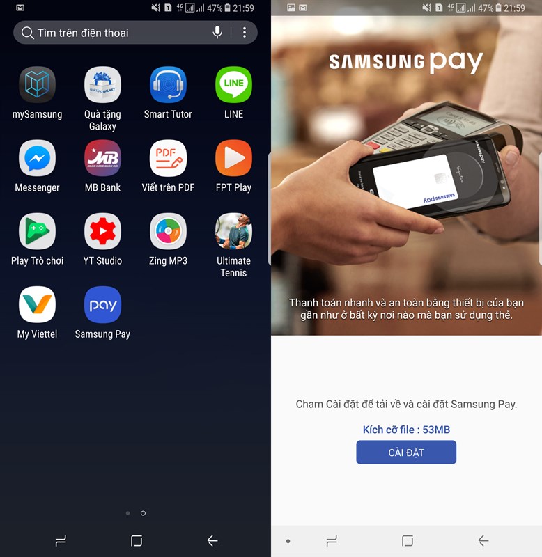 Samsung Pay app – Cài đặt Samsung Pay trên điện thoại – Samsung Pay hỗ trợ máy nào? Cách sử dụng Samsung Pay cho máy xách tay (Ảnh: Samsung)