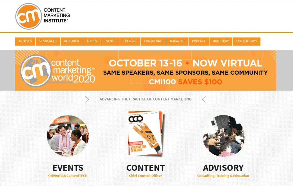 Content Marketing Institute – Trang web chuyên về content marketing