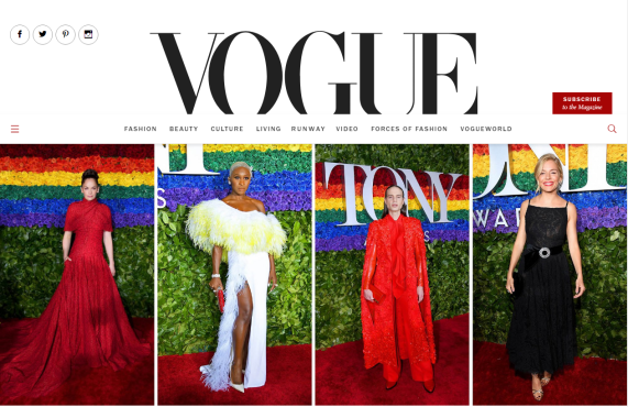 Vogue – Tạp trí thời trang nổi tiếng tại 18 quốc gia trên thế giới và cách sử dụng nền tảng WordPress là gì (Ảnh: Vogue)