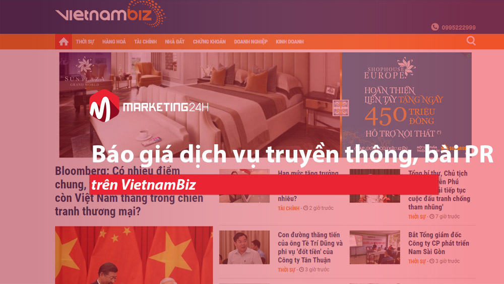 Báo giá dịch vụ truyền thông, bài PR trên VietnamBiz