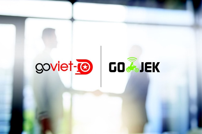 Logo Goviet và chiến lược Marketing của Go-Viet được sự hậu thuẫn từ “ông lớn” Go-Jek từ Indonesia (Nguồn: CafeBiz)
