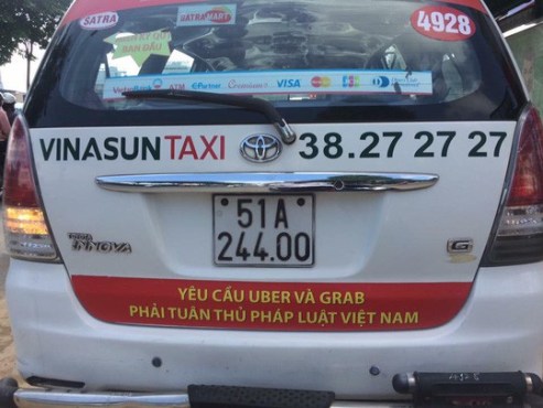 Vinasun – một trong những đối thủ của Uber và Grab tại Việt Nam. (Ảnh: Việt Báo)