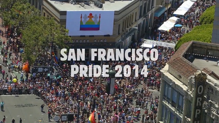 BIllboard quảng cáo cho chiến dịch Pride Month của Burger King tại quảng trường San Francisco